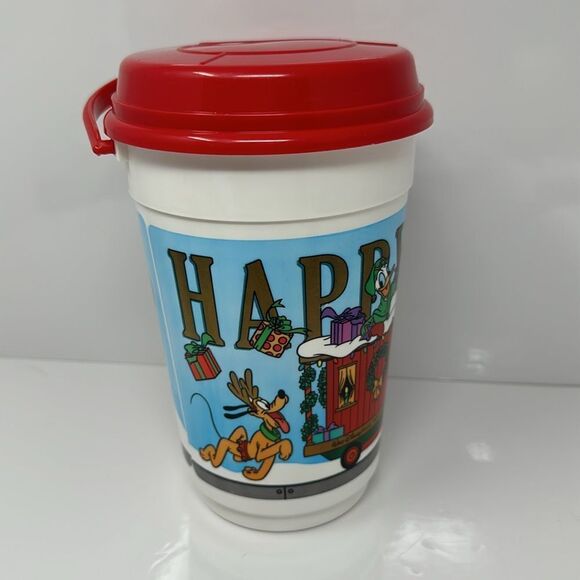 2005 Walt Disney World Happy Holidays Train Popcorn Bucket, Mickey Minnie Mouse - Picture 3 of 5